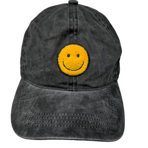 David & Young Women's Slideback Hat Gray OSFM Fuzzy Smiley Face Logo